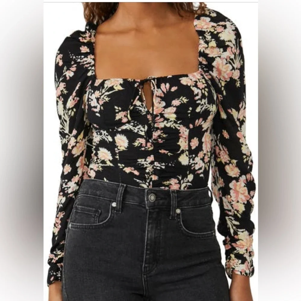 NWT Free People Hilary Printed top